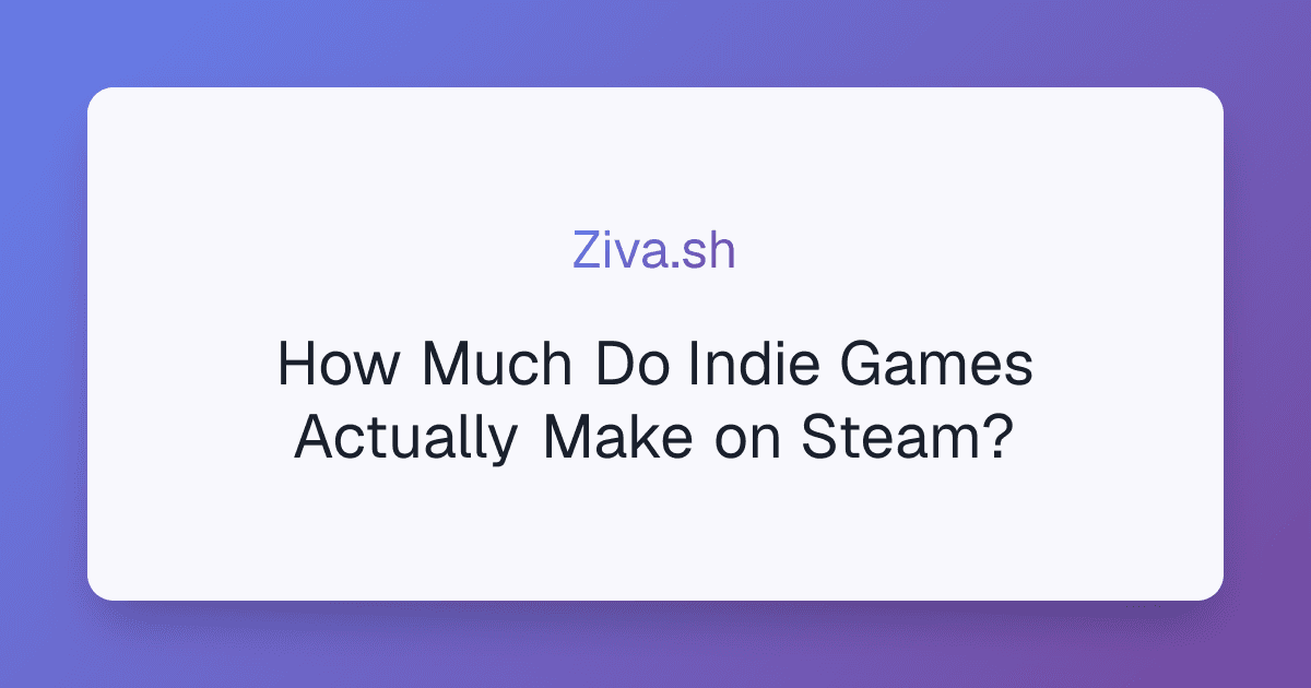 How Much Do Indie Games Actually Make on Steam?